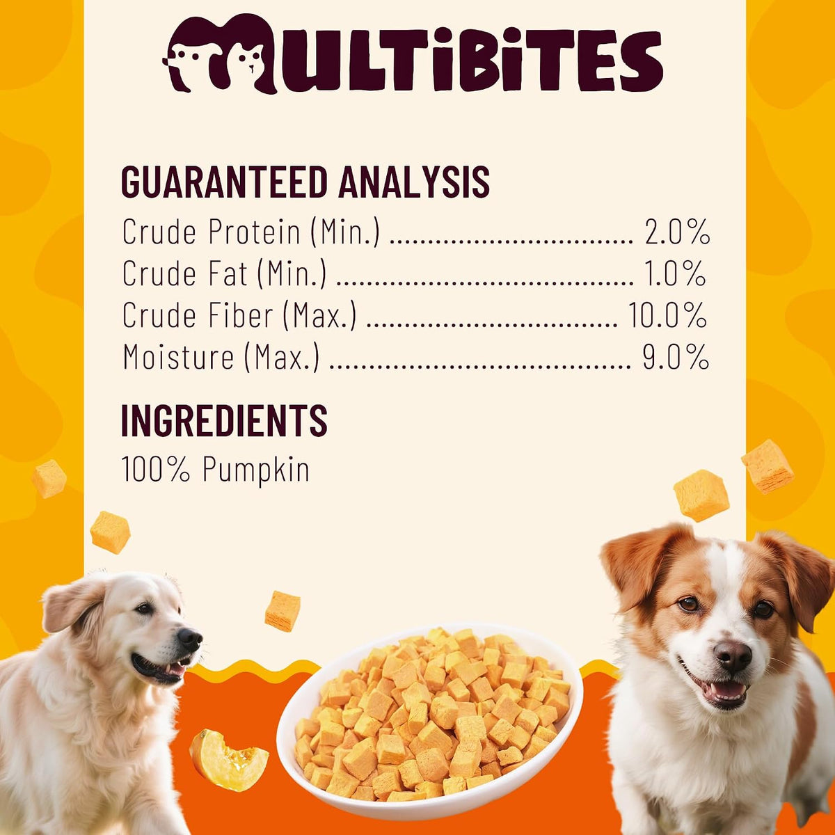 Freeze Dried Pumpkin Treats for Dogs, Single Ingredient, 1.76Oz