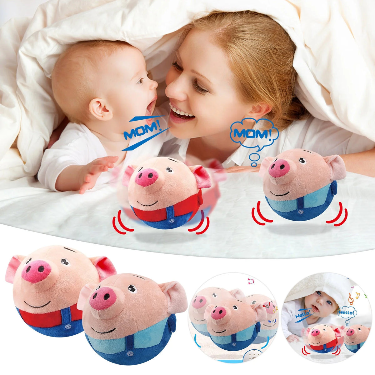 Dog Toy,Interactive Dog Toy Ball,Bouncing Rabbit Interactive Electronic Pet Plush Pet Toy with Sound,Dog Squeaky Toys for Aggressive Chewing,60 Song Music Durable Dog Squeaker, Durable Interactive Toy