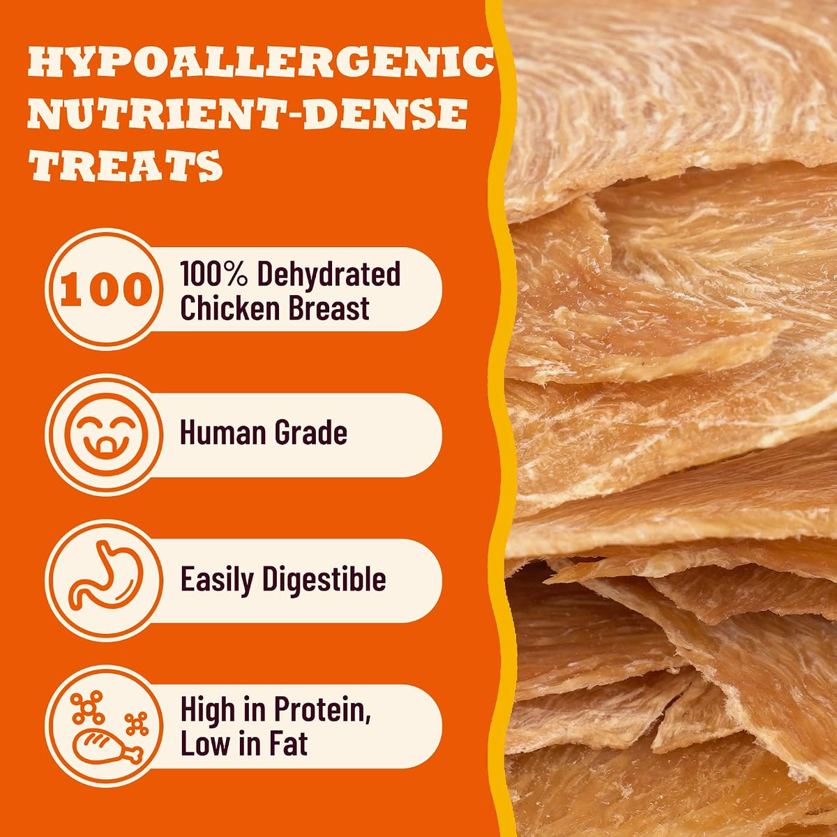 1.1 Pound Dehydrated Chicken Jerky Dog Treats, Single Ingredient