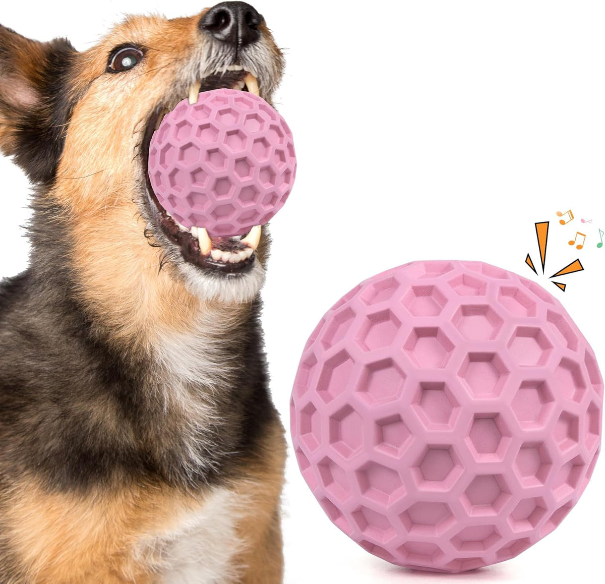 Tough Dog Chew Toys for Aggressive Chewers, Indestructible Dog Balls for Aggressive Chewers, Squeaky Balls for Dogs, Squeaky Toys for Large Dogs, Funny Heavy Duty Ball
