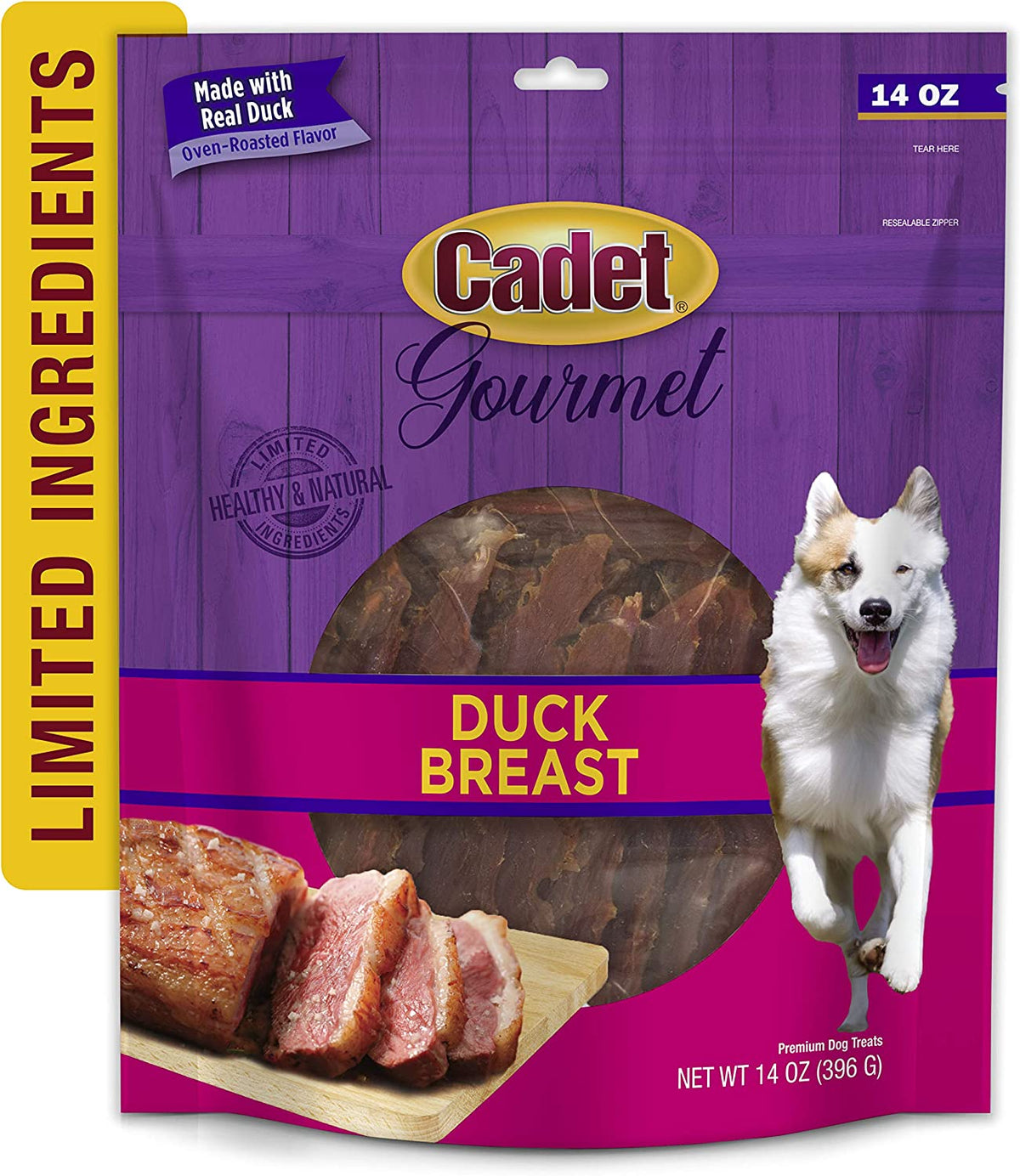 Gourmet Duck Breast Dog Jerky Treats, 14 Oz